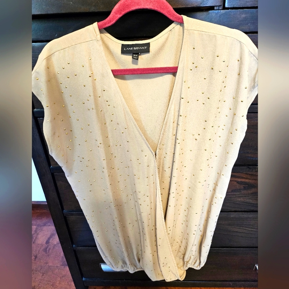 NWOT Lane Bryant Taupe blouse